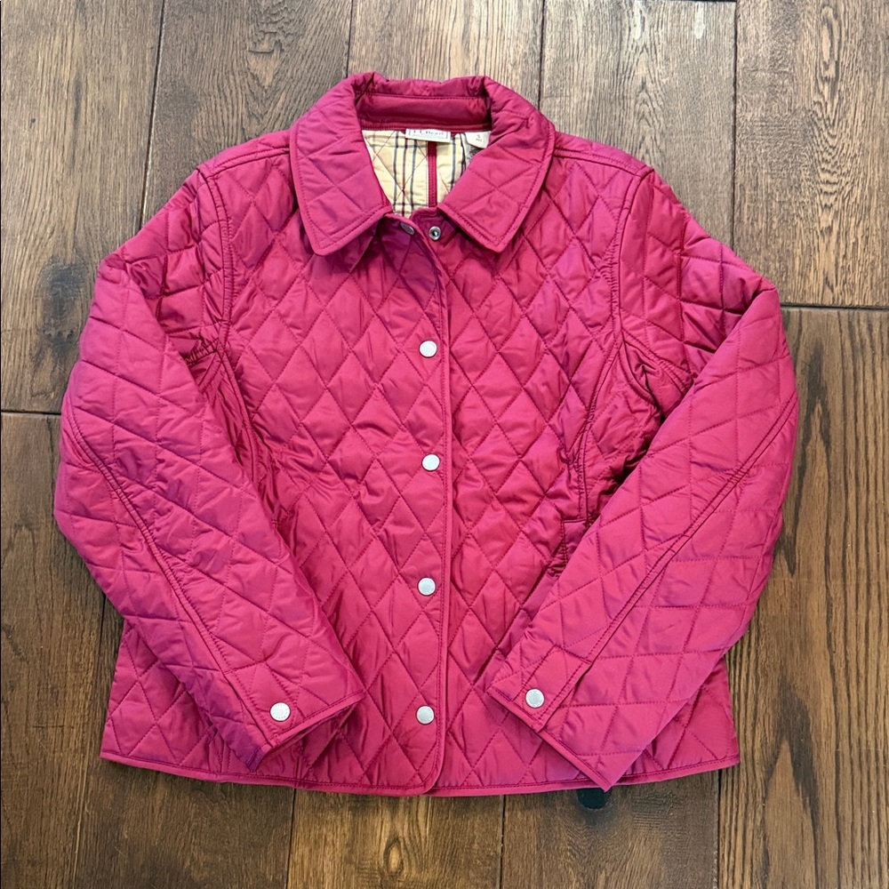 L.L. Bean Dark Raspberry Quilted Jacket, size Small petite. Y2k